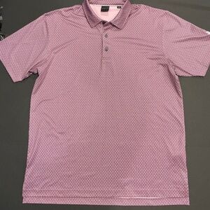 Dunning Golf Men’s Performance Golf Polo Purple Pattern Size Large